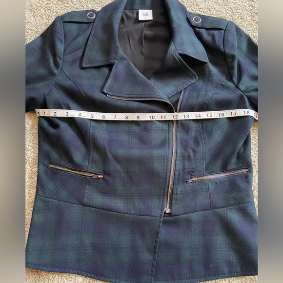 CAbi | Green Blue Tartan Moto Jacket - Picture 12 of 15